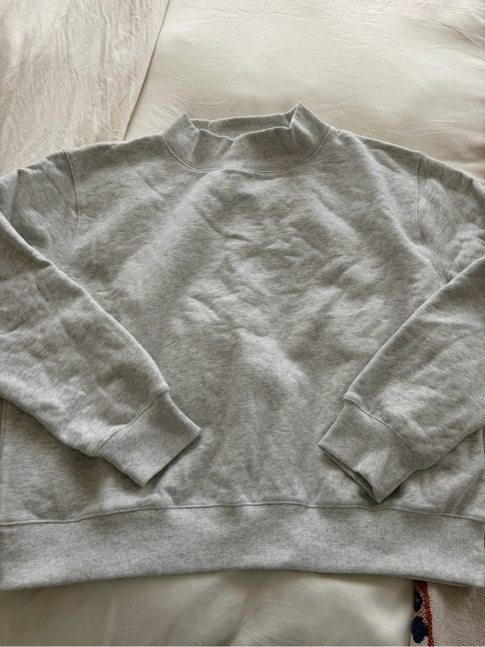 Women's Light Gray Mock-Neck Sweatshirt